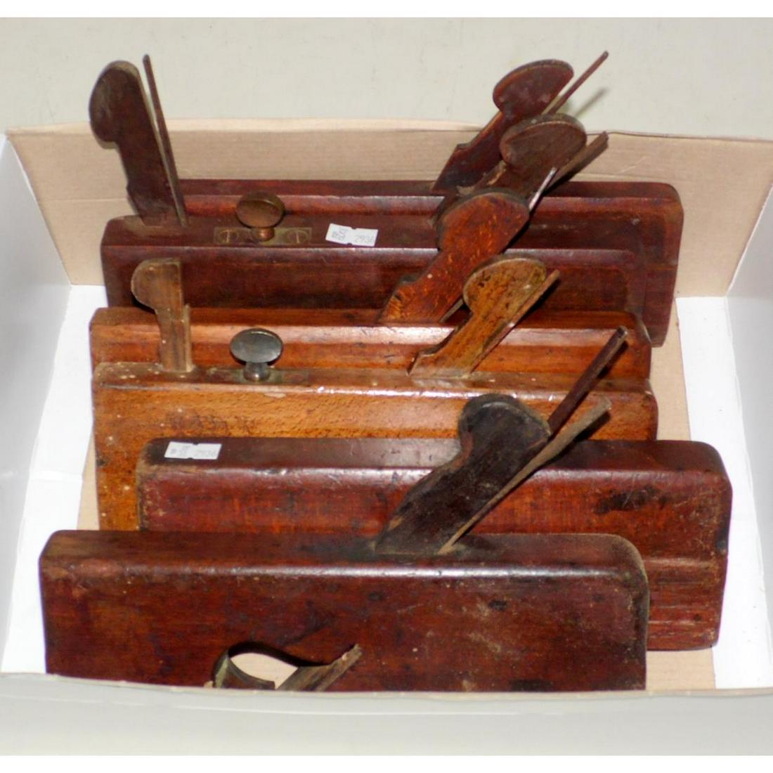 Collection of 6 Antique Carpentry Moulding Planes: Collection of Six Antique Wood Moulding Planes, Cabinet Maker Profile Planes British Antique Woodworking Tools. (6 Items)