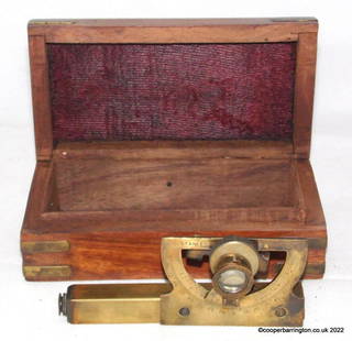 Stanley of London 1902 Angle Sextant: Stanley of London 1902 Angle Sextant in Brass Bound Mahogany Case..