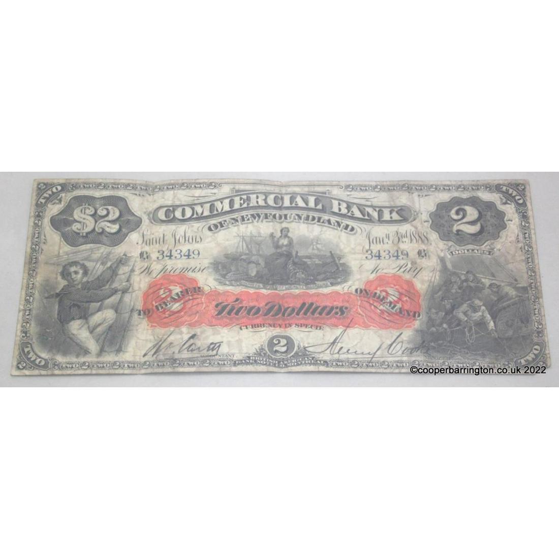 Commercial Bank of Newfoundland $2 1888 (1 of 2)