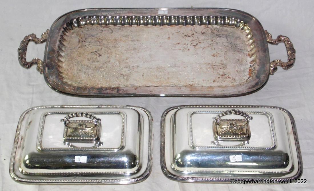 Leonard Silver Co. Tray & T.Woolley Entree Dishes (1 of 2)