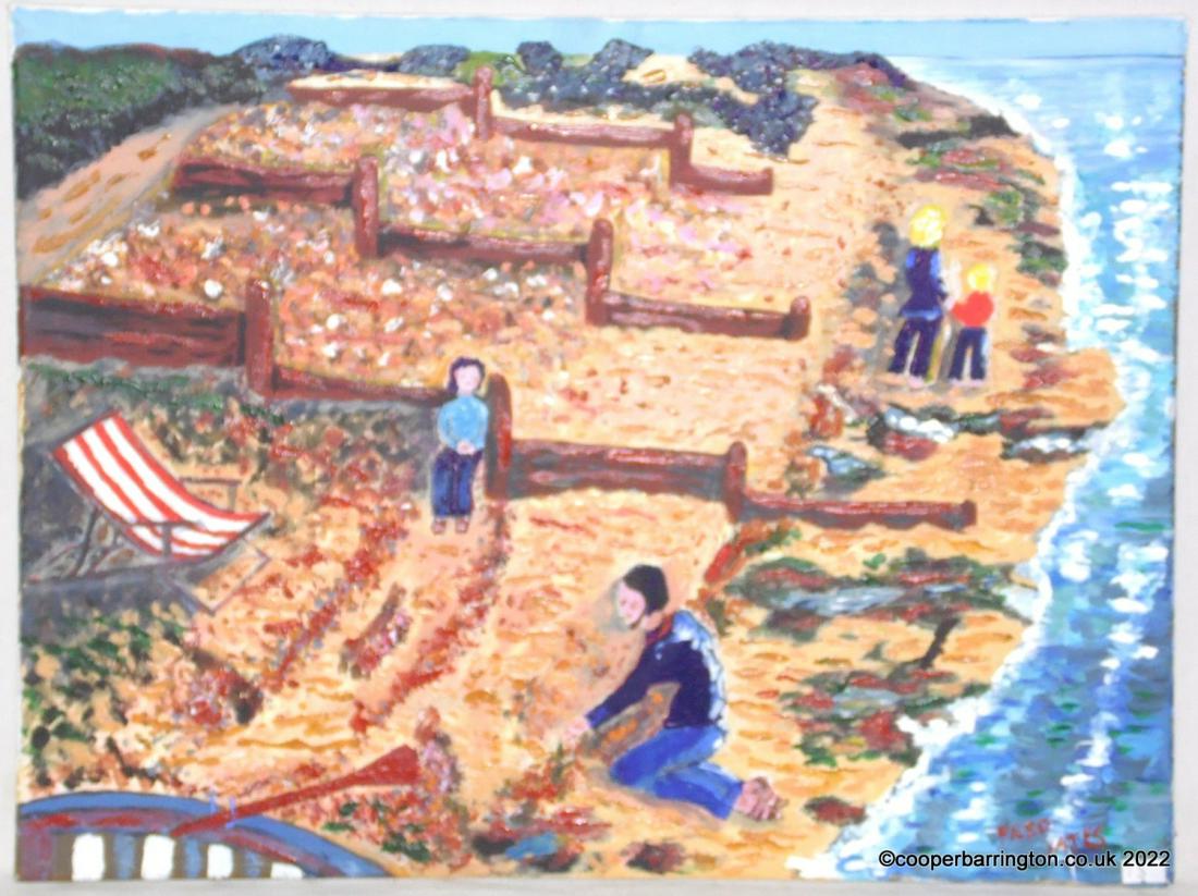 Frederick  Yates Coastal Scene Oil on Canvass. (1 of 3)