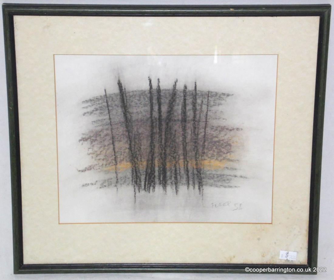 Paul Feiler Charcoal Abstract. (1 of 3)