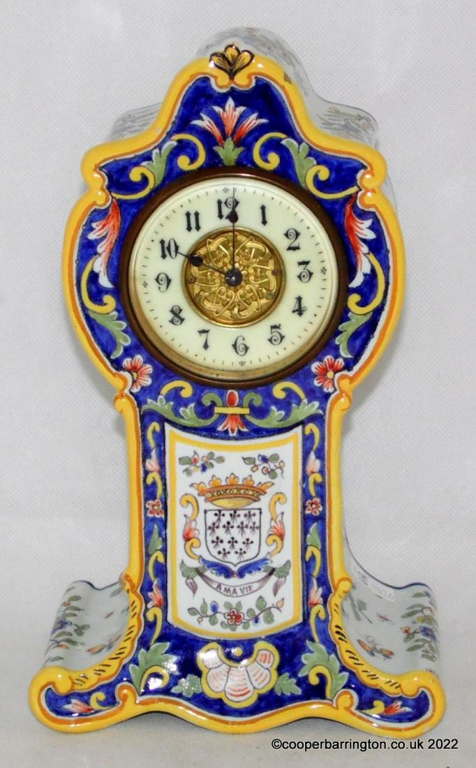 Geo Martel Desvres French Faience Mantle Clock (1 of 1)