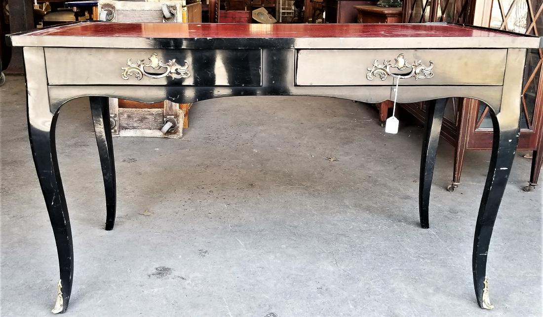 French Style Black Lacquered Desk Signed Bodart (1 of 8)