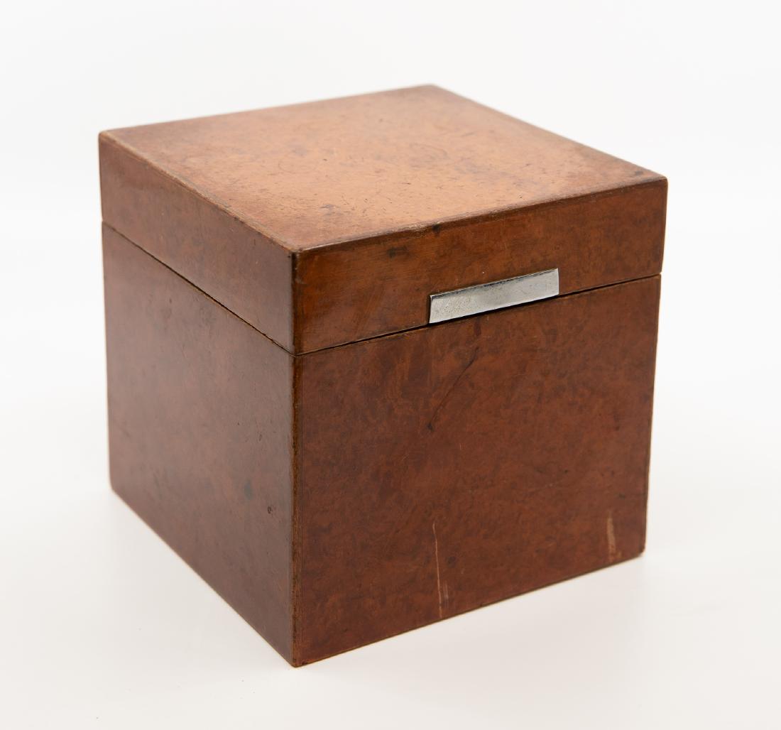 Dunhill Humidore: Dunhill Humidore, elm burl over mahogony. 6"Lx6"Wx6"D