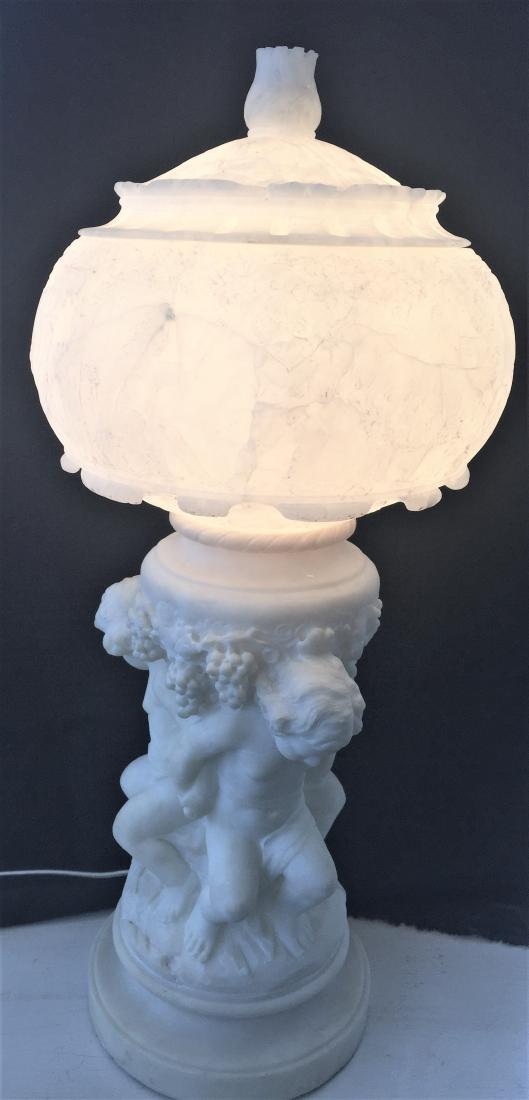 Carved Figural Marble Banquet Lamp (1 of 6)