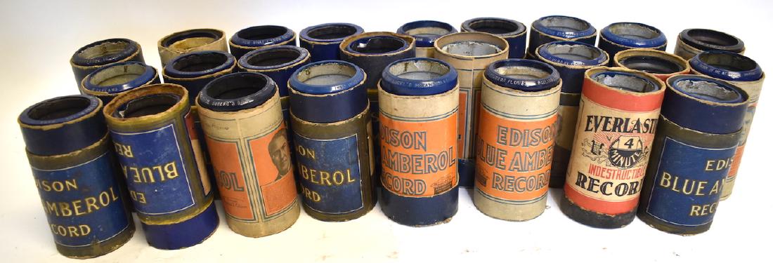25 original Edison Amberola music cylinders: lot of 25 original Edison Amberola music cylinders in original boxes 4"