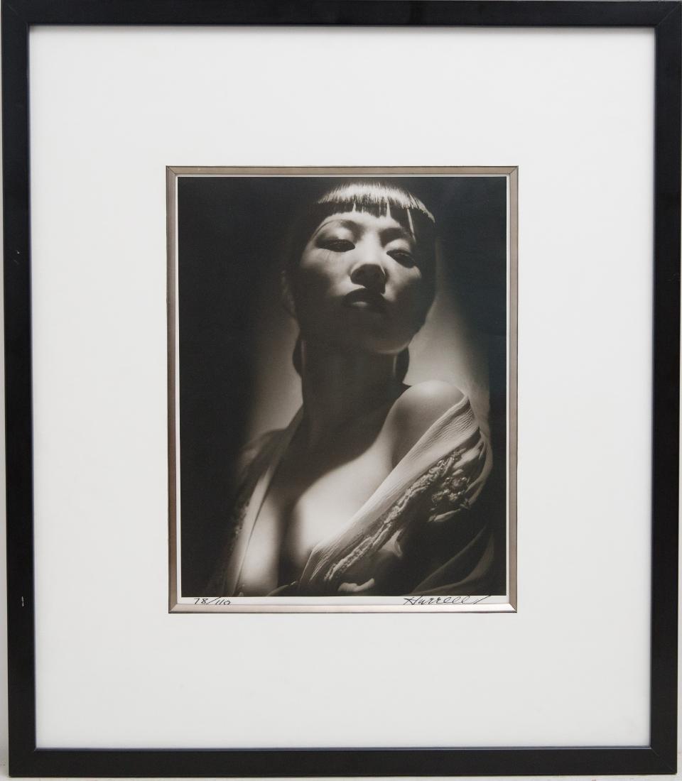 George Hurrell Signed hollywood art silver Print of: Anna May Wong gelatin silver print original signature by George Hurrell, 13.5"x10.5"