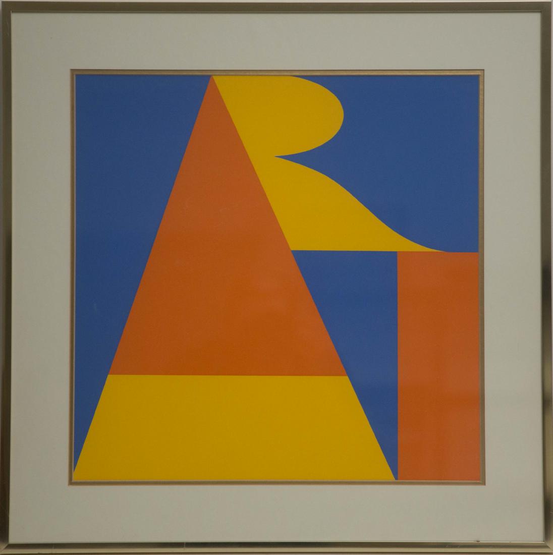 Vintage Robert Indiana lithograph on artist panel 1969: Vintage Robert Indiana lithograph on artist panel 1969 Approx 18 x 18" artwork and 24" x 24" framed