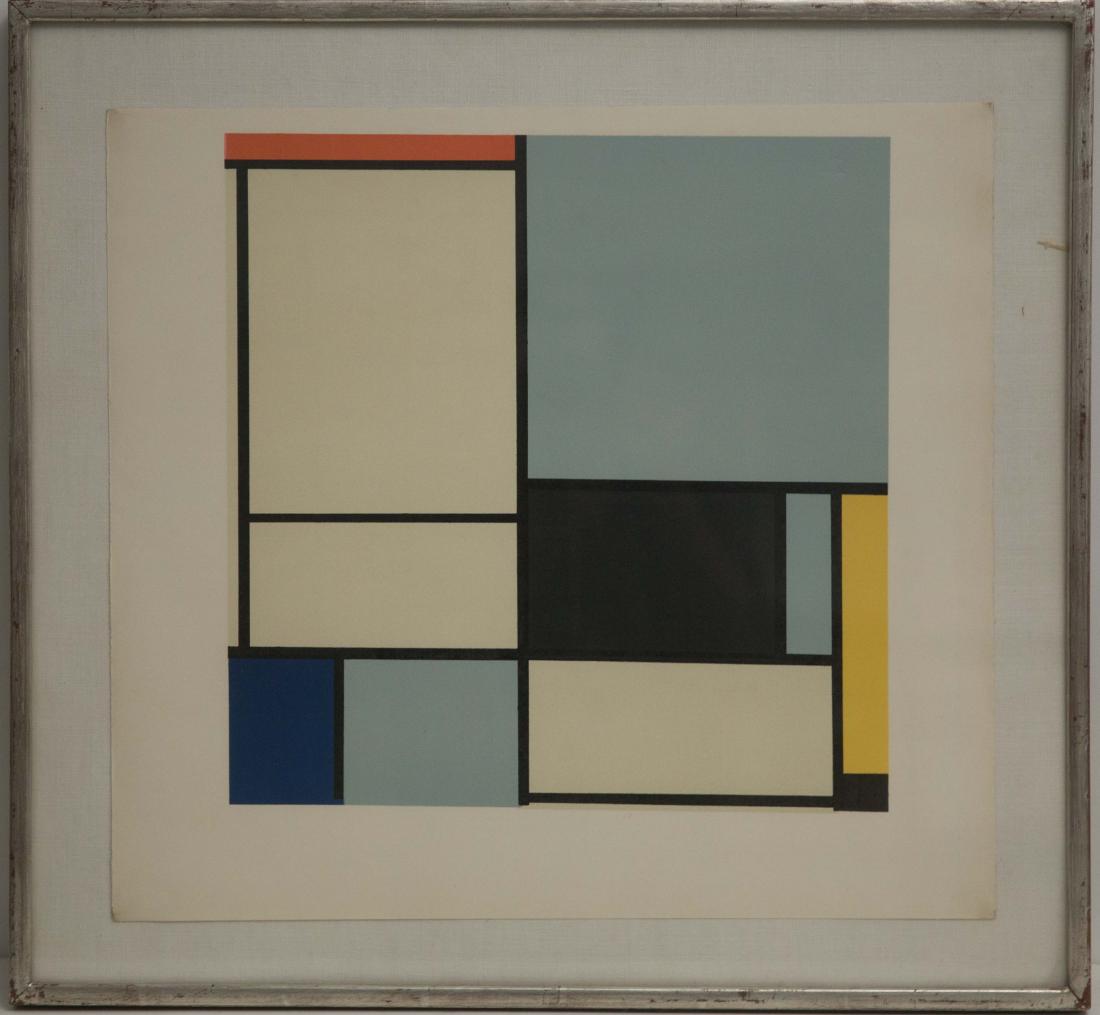 Vintage Piet Mondrian original unsigned art Screenprint: Piet Mondrian ATTRIB vintage screenprint on heavy cold press artists paper Approx 20" x 18.5" artwork and 24" x 22.5"