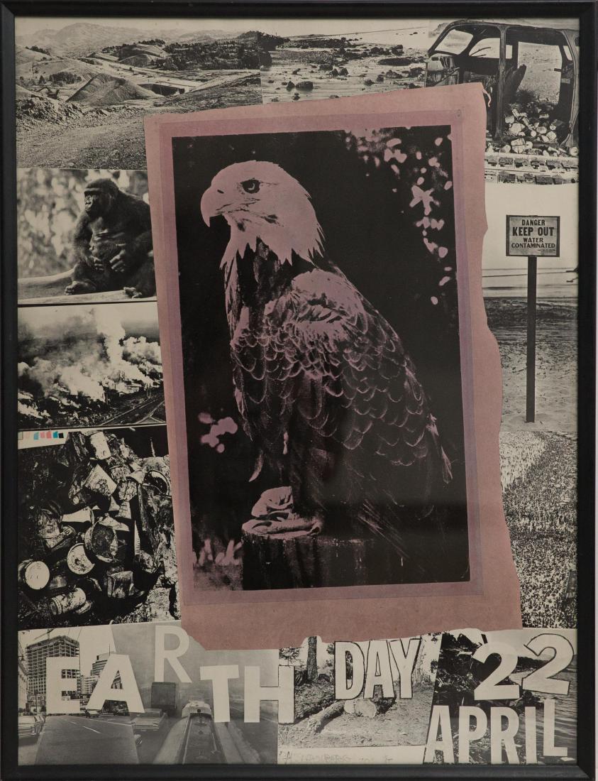 Robert Rauschenberg Original "Earth Day" original hand: Vintage Robert Rauschenberg original lithograph from and edition of 300 published by Castelli Graphics to commemorate earth day 1970. Original signature and dated in lower center Approx 25" x 34"