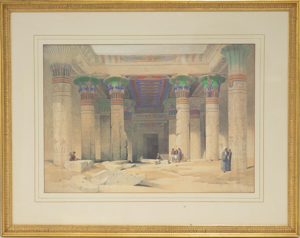 Signed David Robert Hand colored print (1 of 7)