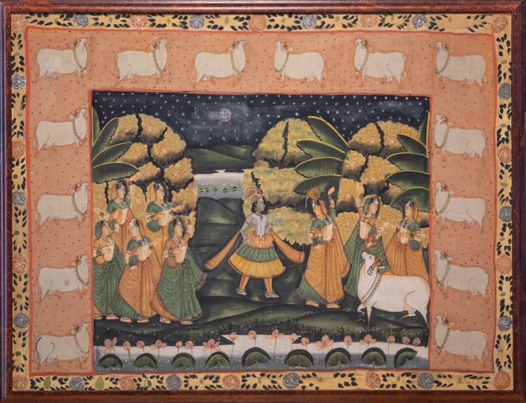 Antique Indian painting on silk (1 of 6)