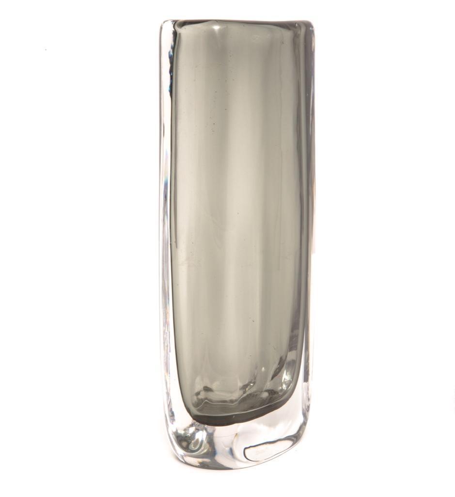 Orrefors Sommerso Mid Century Vase: Orrefors Sommerso mid centuryÂ Â vase 3595 smokey gray by Nils Landberg.signedÂ Â 9.5" High