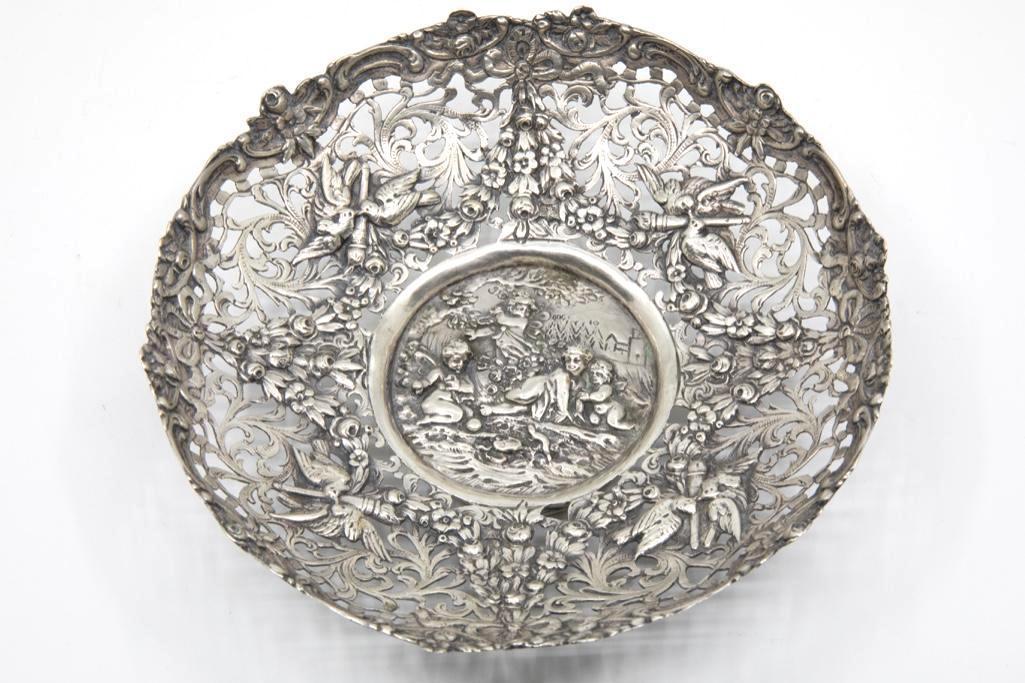 Antique 800 German Silver Repousse Dish (1 of 7)