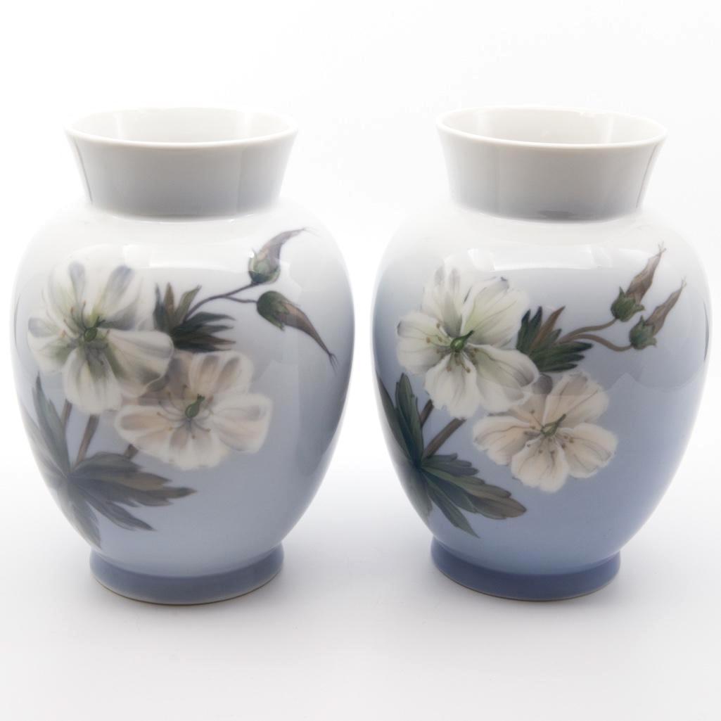 Royal Copenhagen: a set of two\hand painted floral (1 of 4)