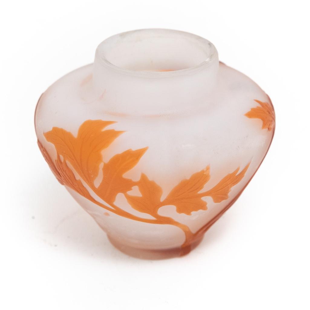 EMILE GALLE French CAMEO Art Glass Miniature 2.5" Vase (1 of 6)