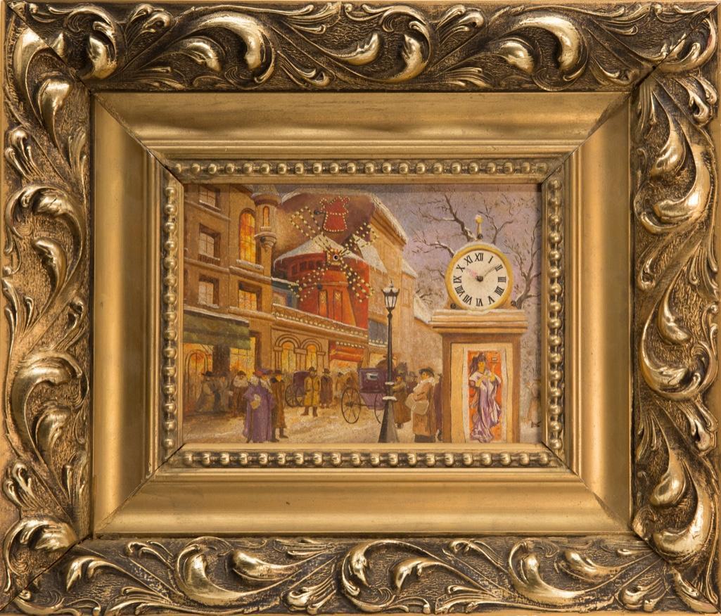Automaton Clock and Rotating Windmill Oil on Panel (1 of 4)