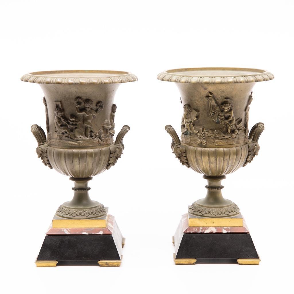 Bronze Classical Revival 19C Urns (1 of 9)