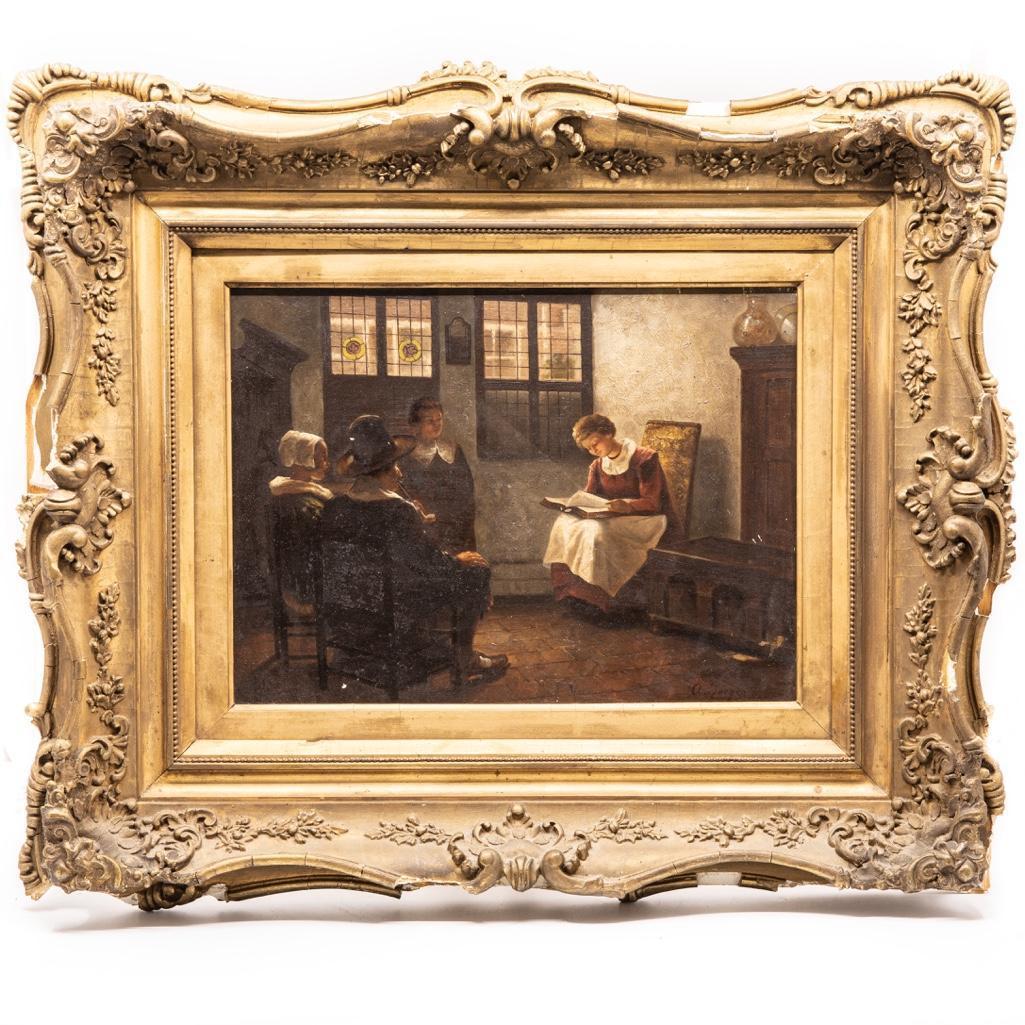 Adeline Jaeger Signed 19th Century Oil on Panel (1 of 9)