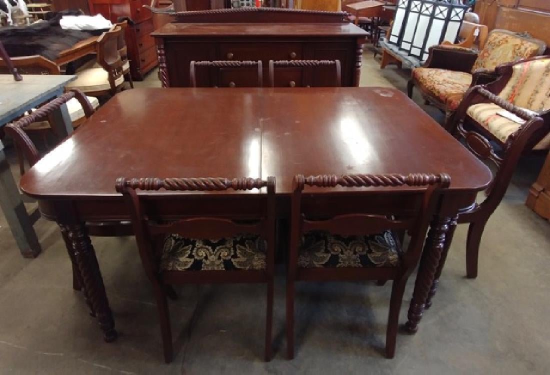 Ca. 1910 9 pc. Mahogany Empire style dining room set (1 of 8)