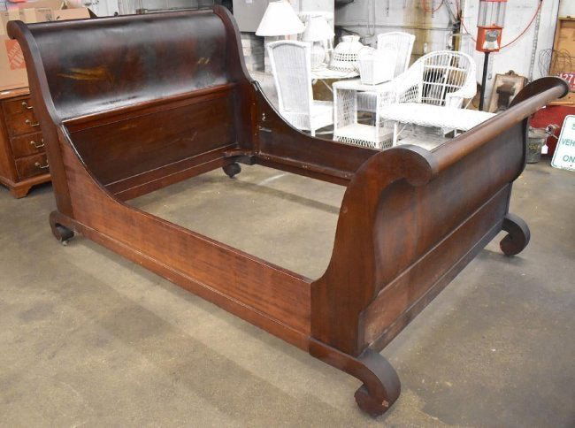 American Empire mahogany sleigh bed (1 of 2)