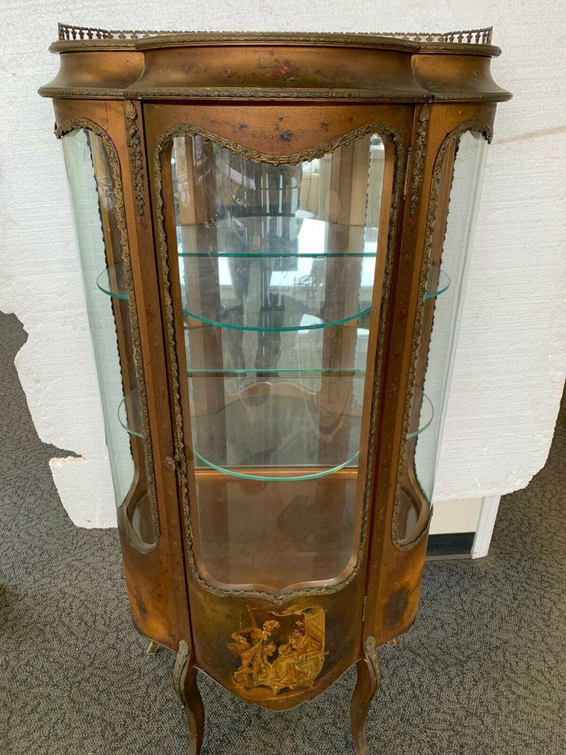 1900 French style paint decorated curio (1 of 9)