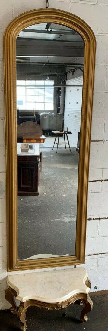 Victorian gilded marble top pier mirror (1 of 5)