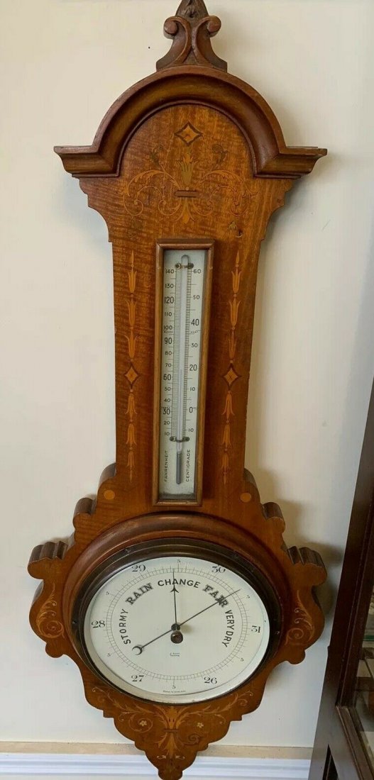 19th C. barometer thermometer by J. Scott England (1 of 5)