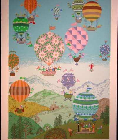 Jack Hofflander Balloon Race Lithograph HS/N: Artist: Jack Hofflander Title: Balloon Race Description:Lithograph hand signed and numbered Edition: 19/250 Dimensions: 34-3/4 X 25-1/4" Condition: Excellent