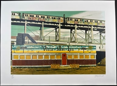 John Baeder Vista Mar Inn Hand Signed Screenprint