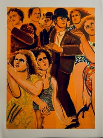 Lester Johnson Street Scene 4 Hand Signed Lithograph