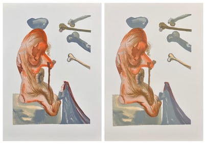 Salvador Dali, 'Divine Comedy Hell Canto 20 Decomposition', 2 Sheets
