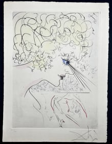 Salvador Dali La Venus aux Fourrures The Head Hand Signed Etching