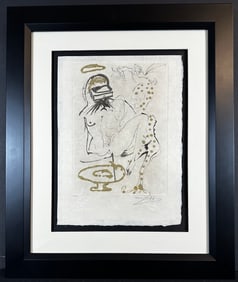 Salvador Dali Les Amours Jaunes Duel With Camelia Hand Signed Etching + Gold Flakes
