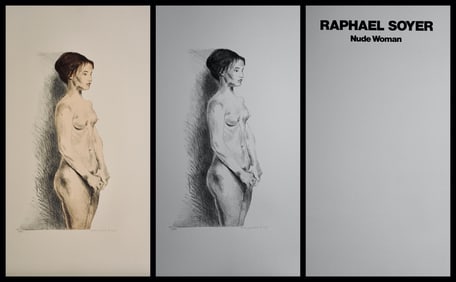 Raphael Soyer Nude Woman 2 Piece Hand Signed Suite