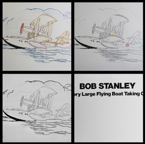 Bob Stanley A Very Large Boat Taking Off 3 Piece Hand Signed Suite