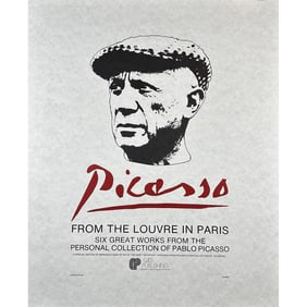 Pablo Picasso Poster From The Louvre in Paris in White