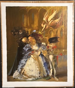 Ruben Abovian Ladies Man Hand Signed Serigraph on Unstretched Canvas