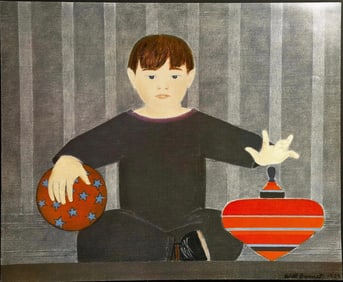 Will Barnet Boy With Red Top Offset Lithograph