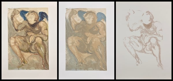 Salvador Dali Divine Comedy Purgatory Canto 15 Decomposition 3 Sheets