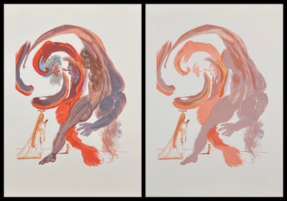 Salvador Dali Divine Comedy Purgatory Canto 18 Decomposition 2 Sheets