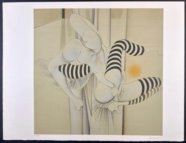 Hans Bellmer An American Portrait 1776-1976 Les Bas Reyes Hand Signed Lithograph