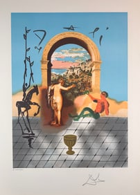 Salvador Dali Dali Discovers America Gateway To The New World Hand Signed Numbered Lithograph