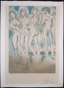 Salvador Dali The Judgment of Paris Hand Signed Numbered Lithograph