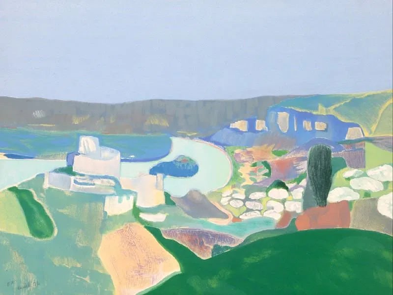 Endel Koks La Chateau Gaillard (Overlooking The Seine in Normandy) Hand Signed Lithograph: Artist: Endel Koks Title: La Chateau Gaillard (Overlooking The Seine in Normandy) Dimensions: 19 in. X 25.5 in Edition: From the limited edition Medium: Lithograph on Paper Signature: Hand Signed