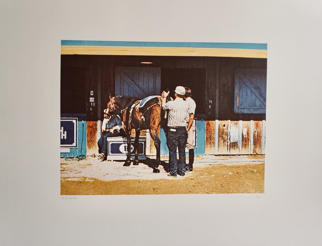 Richard McLean Lucky Penny (Horse Stable) Hand Signed Lithograph Photorealism (1 of 2)