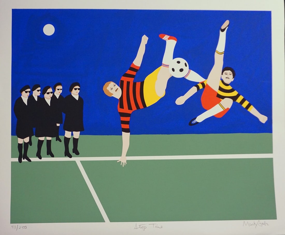 Mark Sabin Stop Time (Soccer) Hand Signed Screenprint (1 of 3)