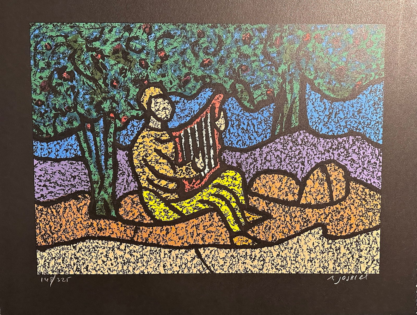 Amos Yaskil Flute Player Hand Signed Lithograph (1 of 3)