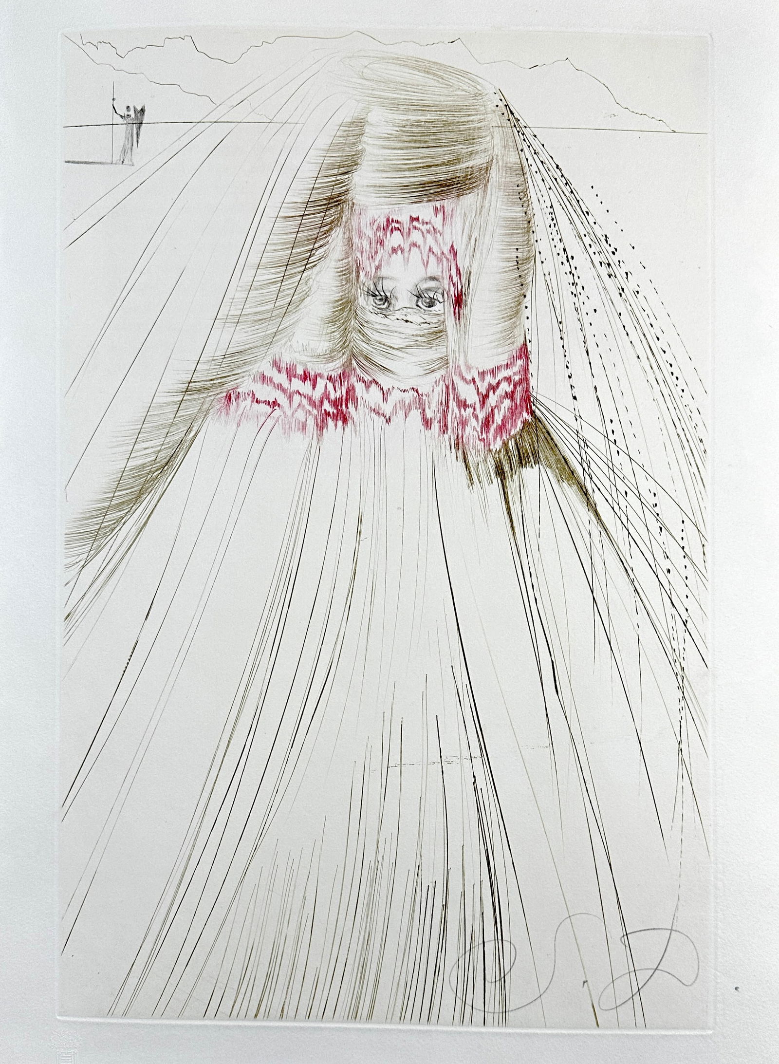 Salvador Dali Tristan et Iseult The Queen With Silk Tunic Hand Signed Etching: Artist: Salvador DALI Title: Tristan et Iseult The Queen with Silk Tunic Year: 1970 Dimensions: 13 in. X 18 in Edition: Not Numbered, each book has signed and numbered frontispiece Medium: Etching